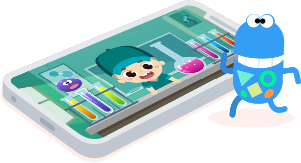 A smartphone displaying a Fluent Kids educational activity